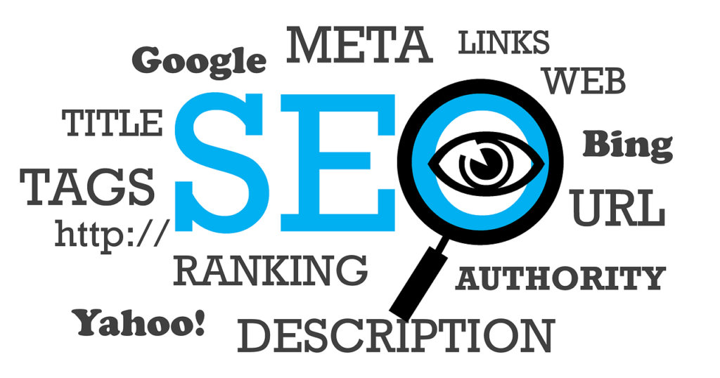 SEO surrounded with the words related to digital marketing